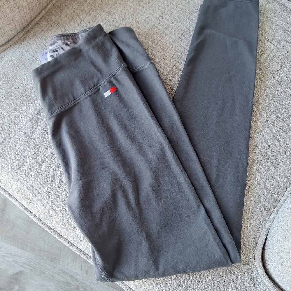 Tommy Hilfiger Women's XS Gray Leggings with Logo Accent